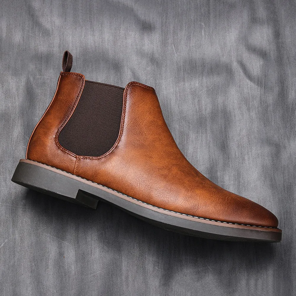 40-46 Men Chelsea ankle boots retro leather for Men