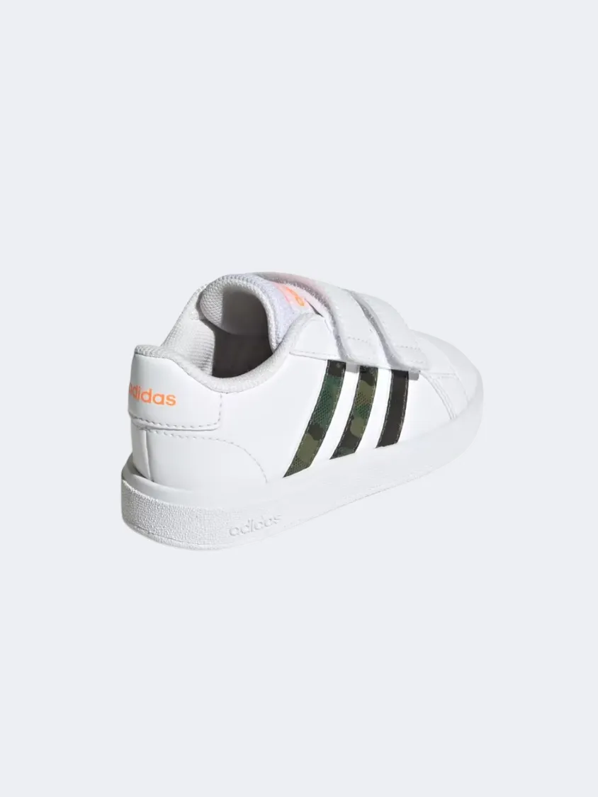 Adidas Grand Court 2.0 Infant-Boys Sportswear Shoes Cloud White/ Orange