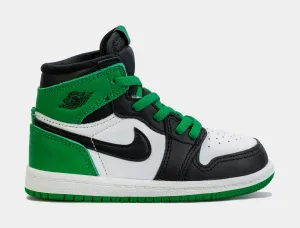 Air Jordan 1 Retro High OG Lucky Green Infant Toddler Lifestyle Shoes (Green/Black)