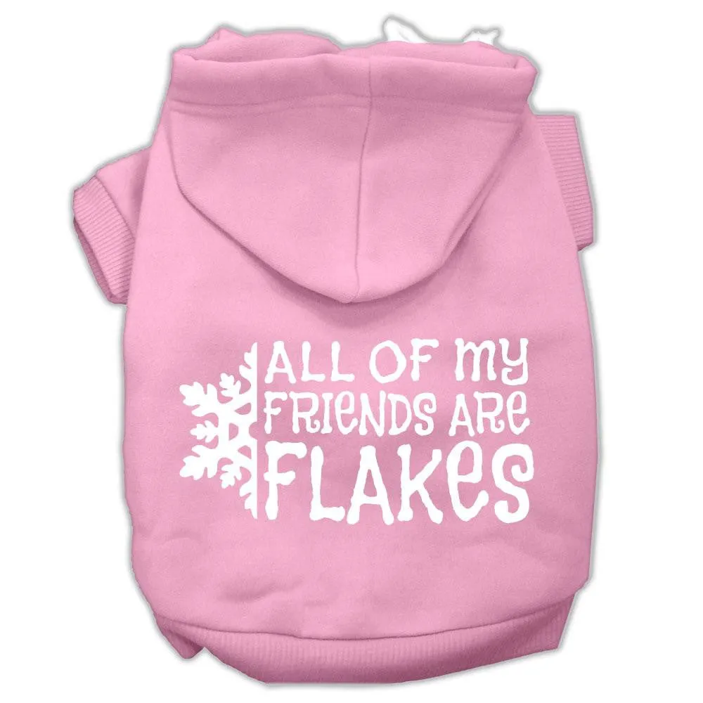 All My Friends Are Flakes Screen Print Pet Hoodies Light Pink Size S (10)