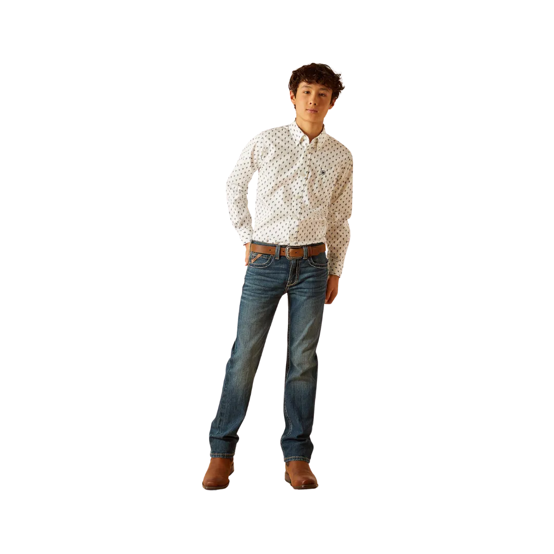 Ariat Kid's Parker Classic Fit White Shirt