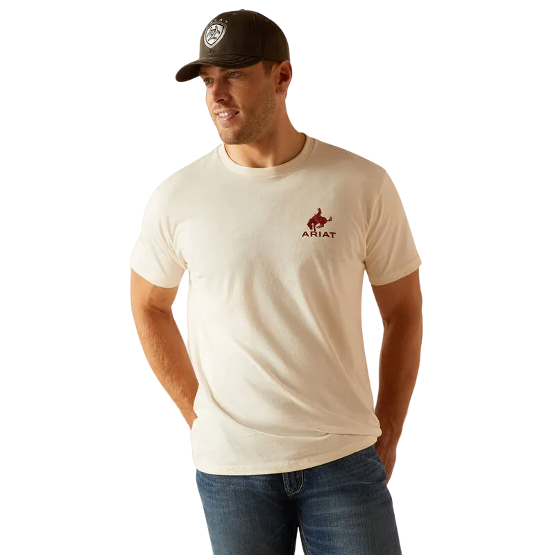 Ariat Men's Bronco Flag Off White T-Shirt