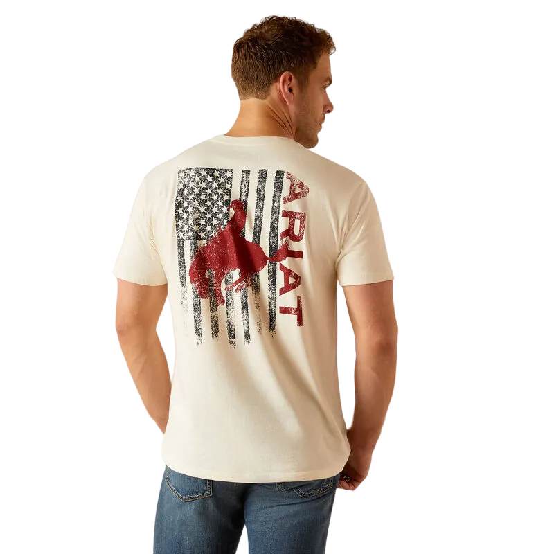 Ariat Men's Bronco Flag Off White T-Shirt