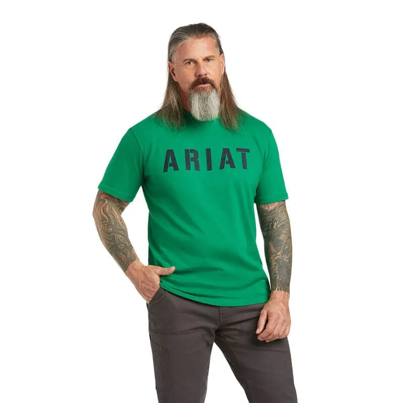 Ariat Men's Green Rebar Cotton Strong Block T-Shirt