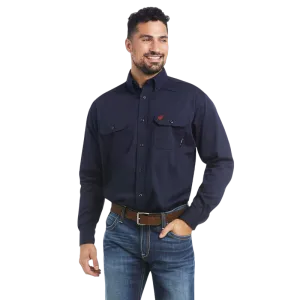 Ariat Men's Navy Fire Resistant Solid Work Shirt - Big