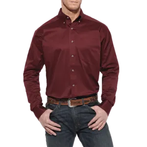 Ariat Men's Red Solid Twill Fitted Shirt