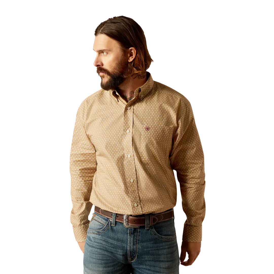 Ariat Men's Schaffer Classic Fit Khaki Shirt