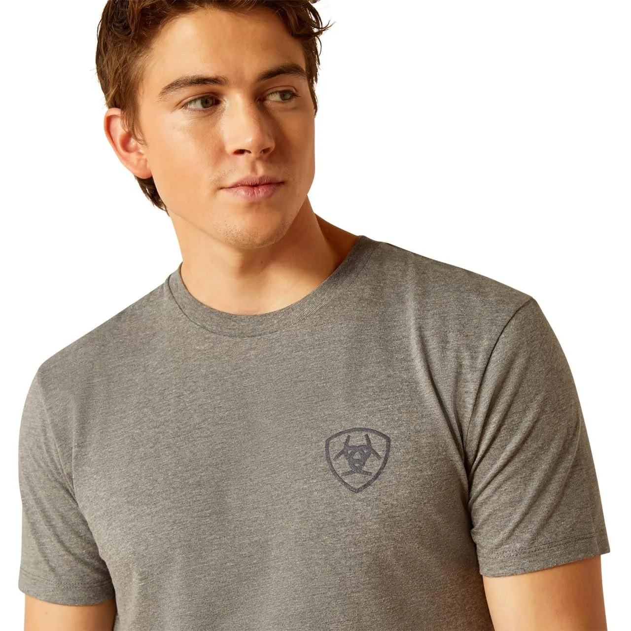 Ariat Men's Southwestern Longhorn T-Shirt, Graphite Heather