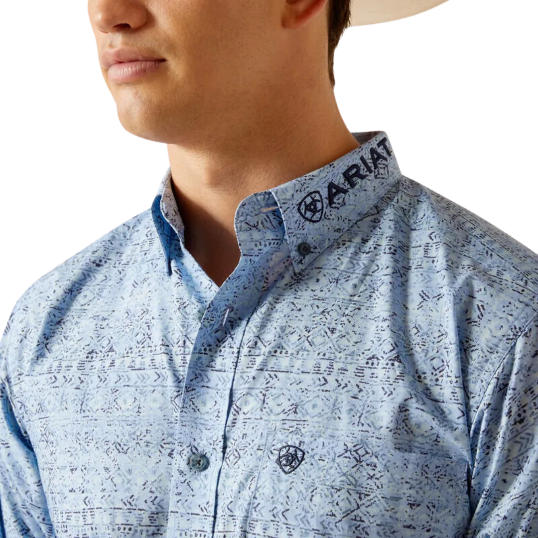 Ariat Men's Team Vaughn Fitted Blue Shirt