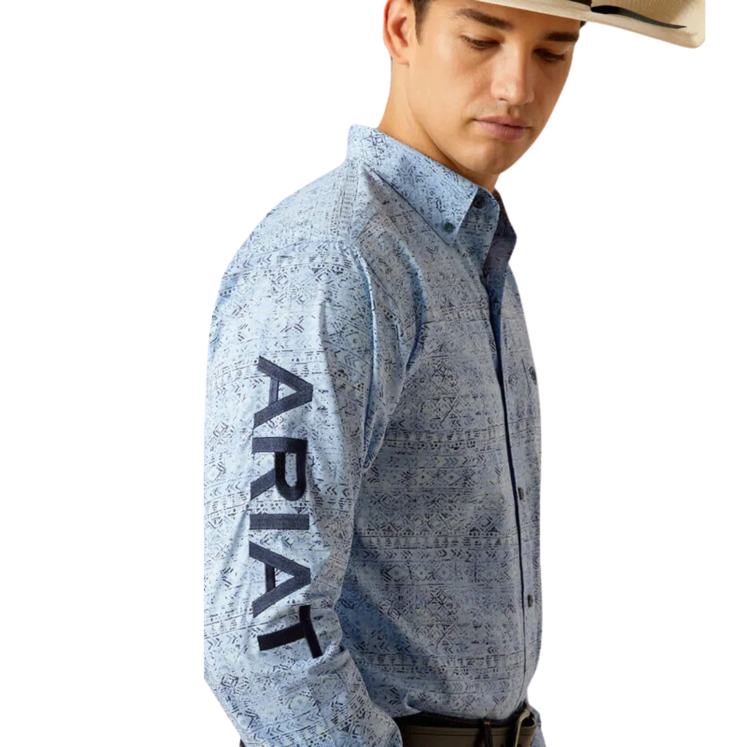 Ariat Men's Team Vaughn Fitted Blue Shirt