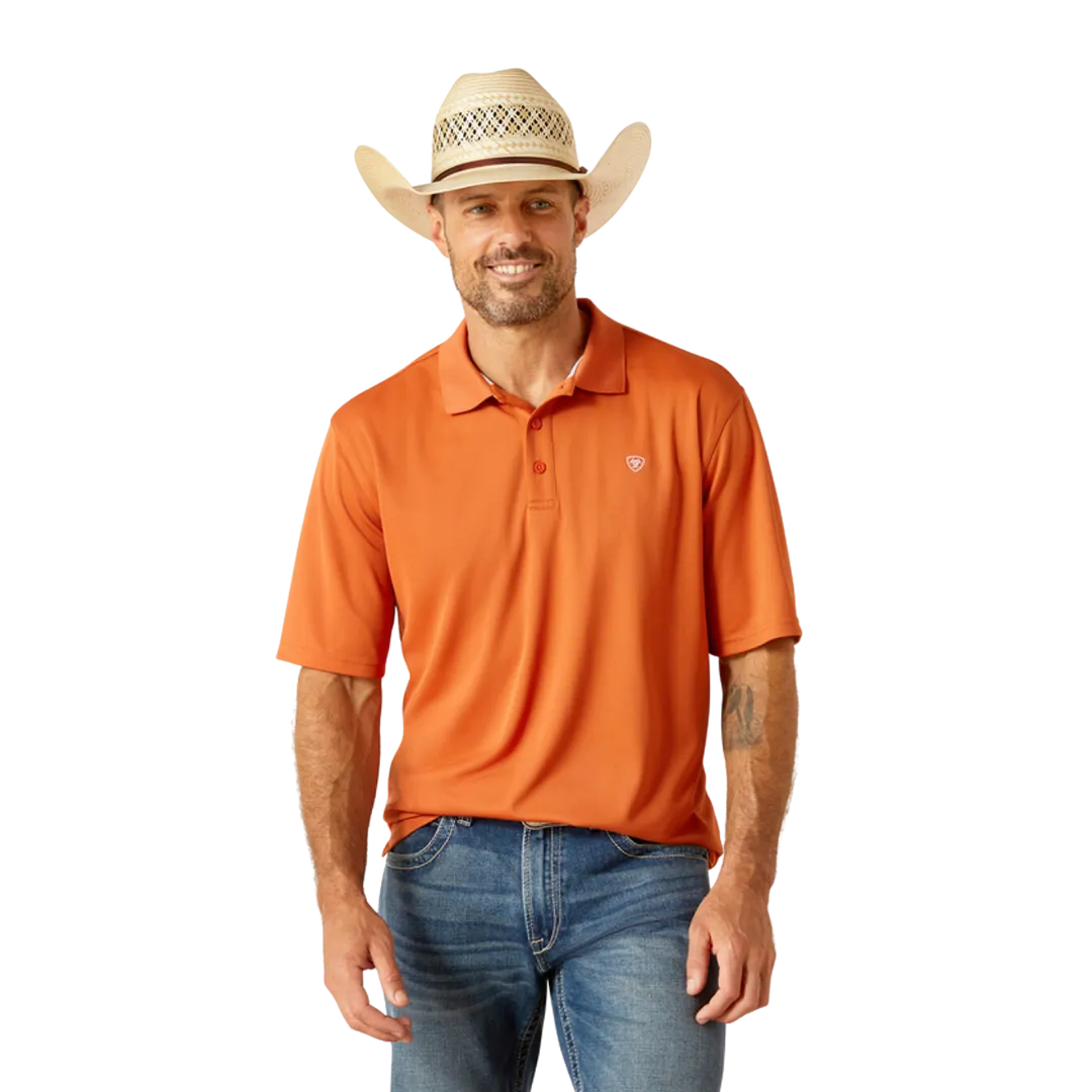 Ariat Men's Tek Foxes Orange Polo Shirt