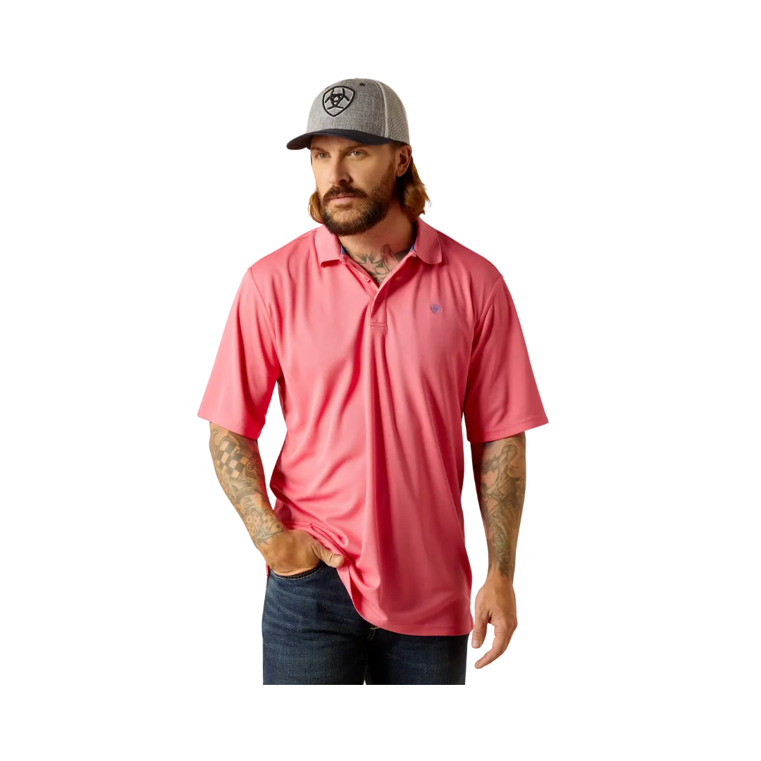 Ariat Men's Tek Polo Hot Rose Shirt