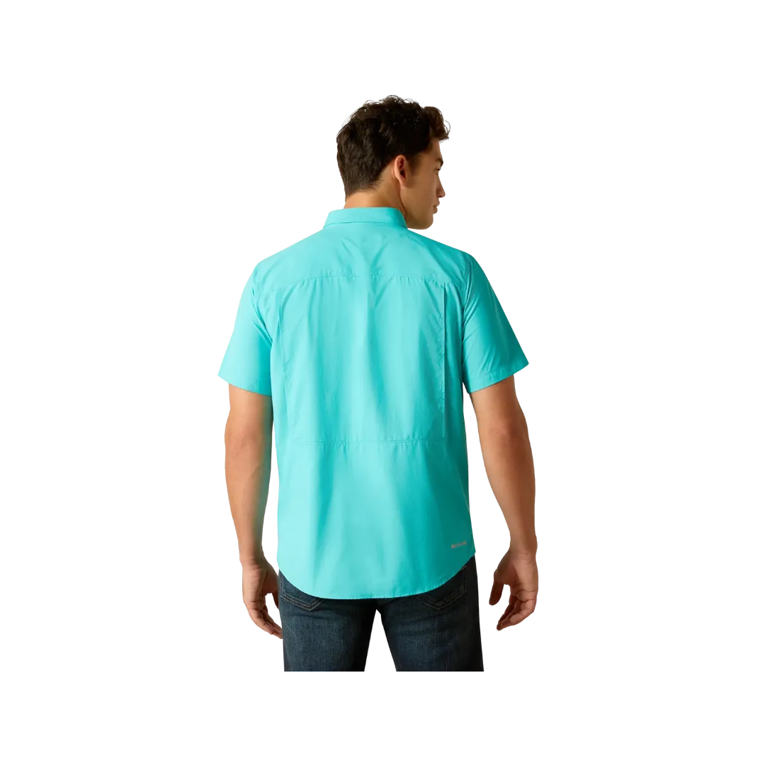 Ariat Men's Venttek Outbound Fitted Drift Button Down Ss Turquoise Shirt