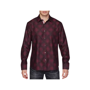 Avalon Men’s Long-Sleeve Deep Red Satin Shirt