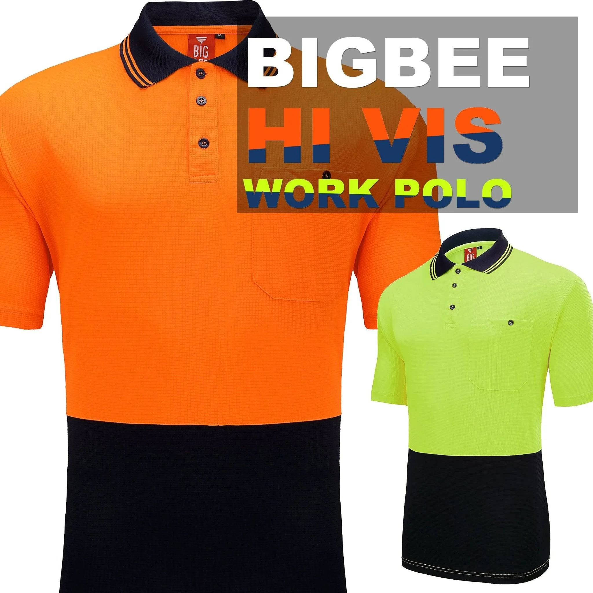 Big Bee Ladies Hi-Vis Polo Shirts, Long Sleeve