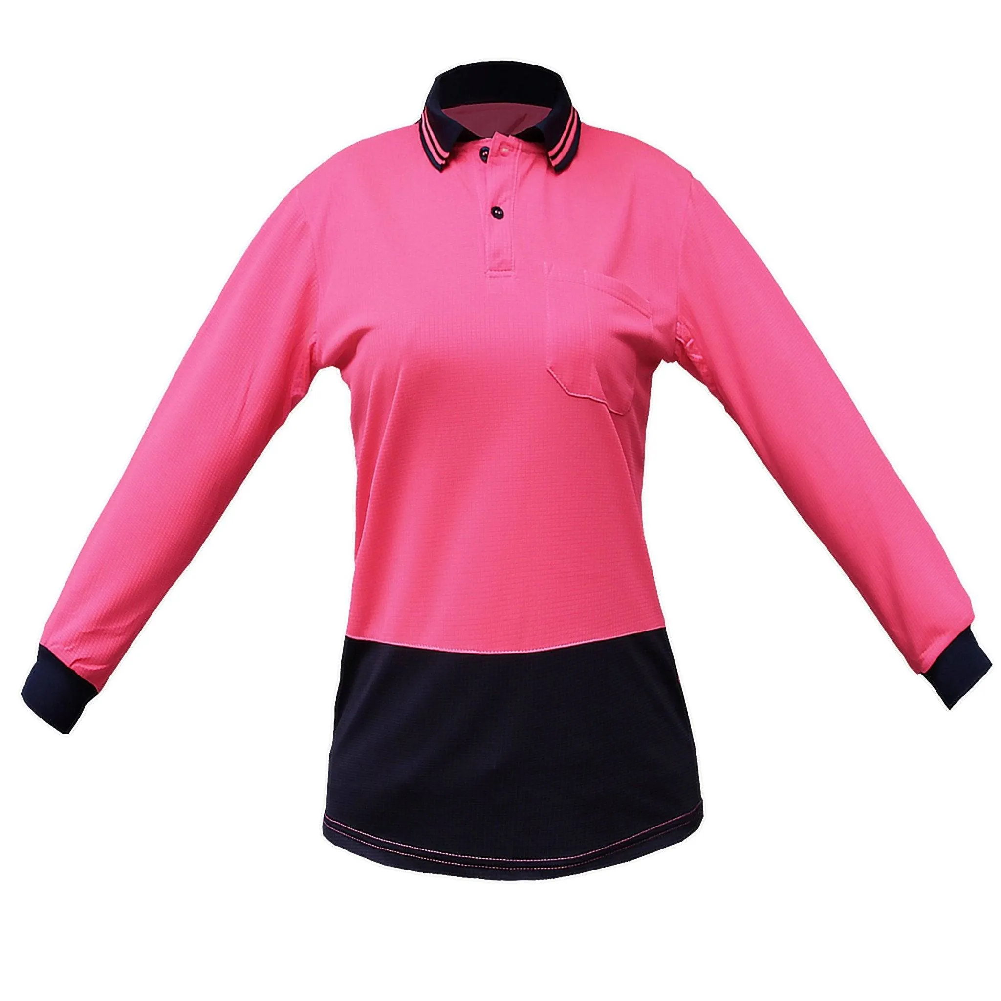 Big Bee Ladies Hi-Vis Polo Shirts, Long Sleeve