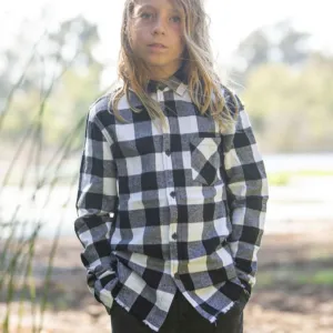 Big Boy Red/Black/White Plaid Long Sleeve Flannel Shirts