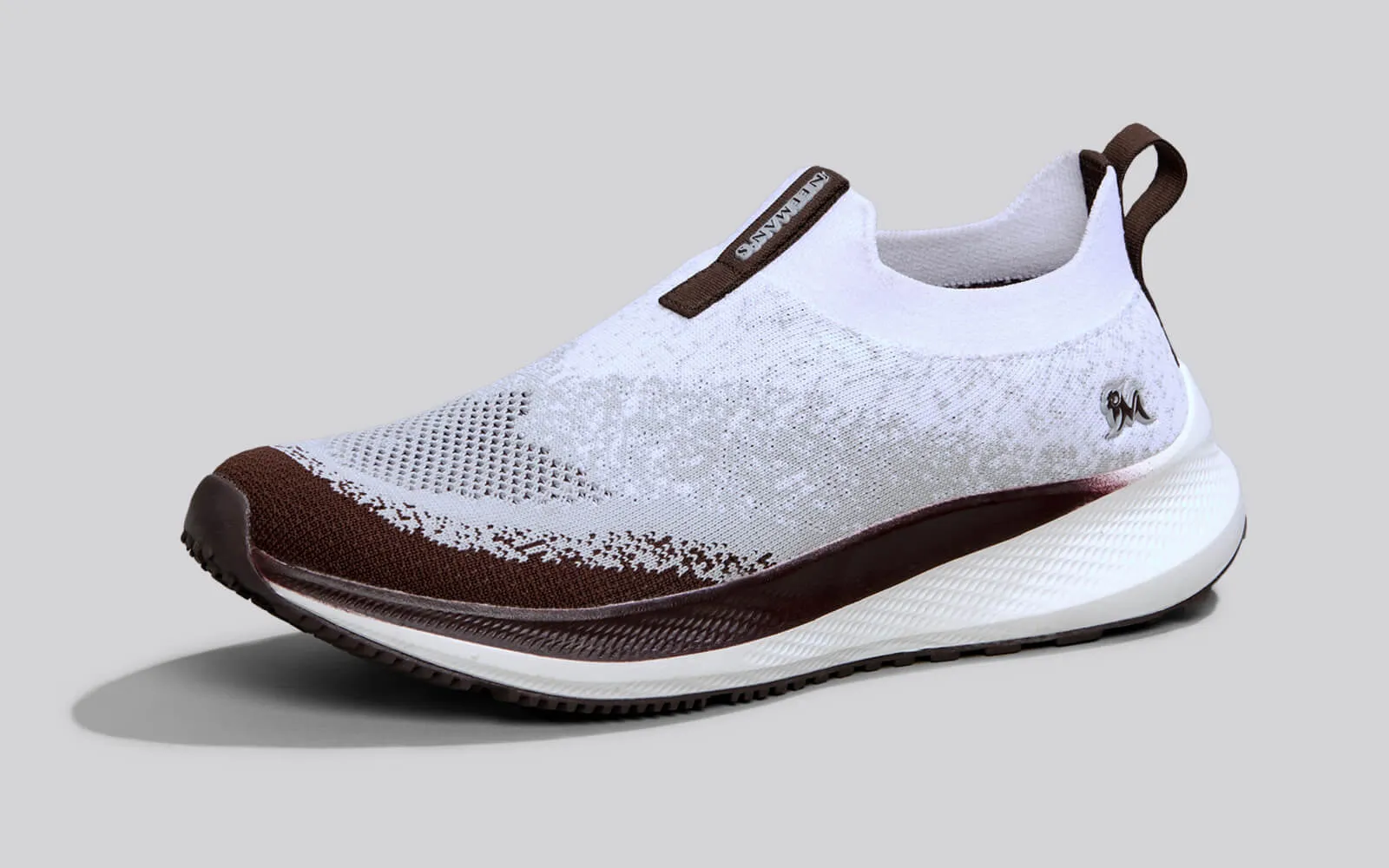 Blend Knit Slip Ons : Ivory-Brown