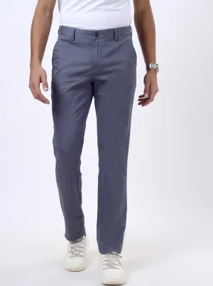 Blue Printed Uno Fit Casual Trouser | JadeBlue