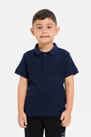 Boys Navy Basic Polo Shirt