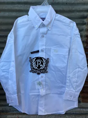 Boy's Panhandle Slim Solid White Button Down Shirt