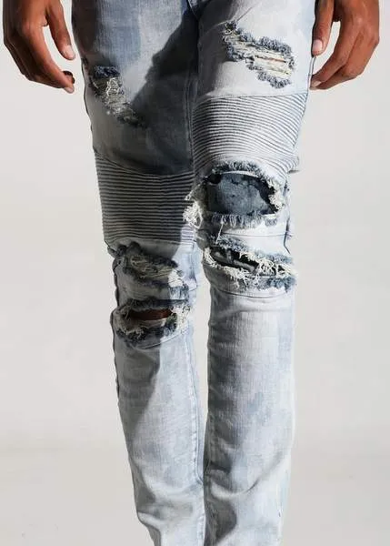 Braxton Biker Denim (Light Blue Bleach Acid)