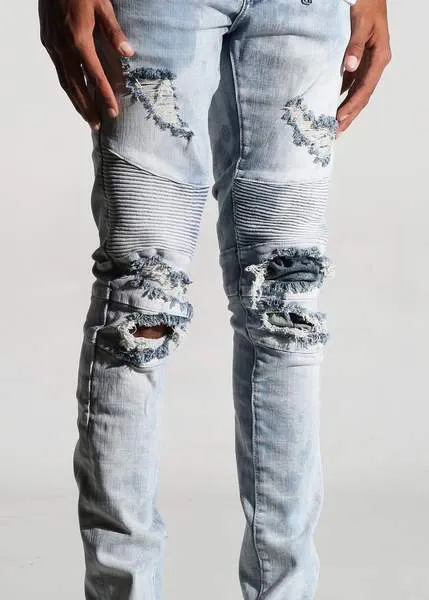 Braxton Biker Denim (Light Blue Bleach Acid)