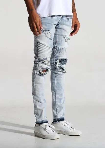 Braxton Biker Denim (Light Blue Bleach Acid)