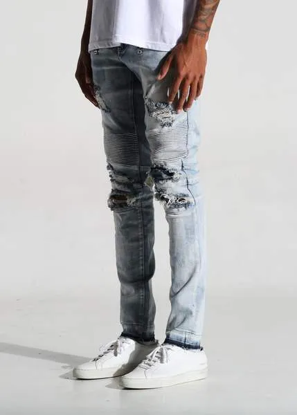 Braxton Biker Denim (Light Blue Bleach Acid)