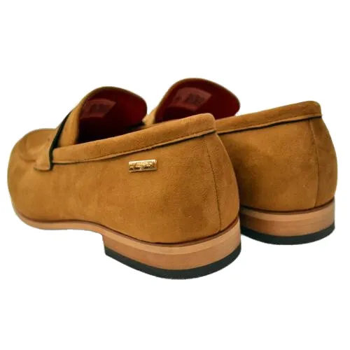 CAPRIO CAMEL PENNY|TAYNO| Vegan Suede| Moc Toe| Penny Loafers| MEN'S FOOT WEAR @ BRANDYS SHOES