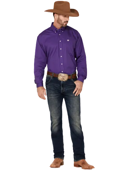 Cinch Men's Purple Classic Fit Shirt