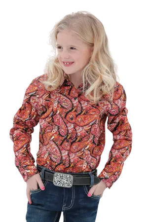 Cruel Girl Kid'sPaisley Print Western Shirt