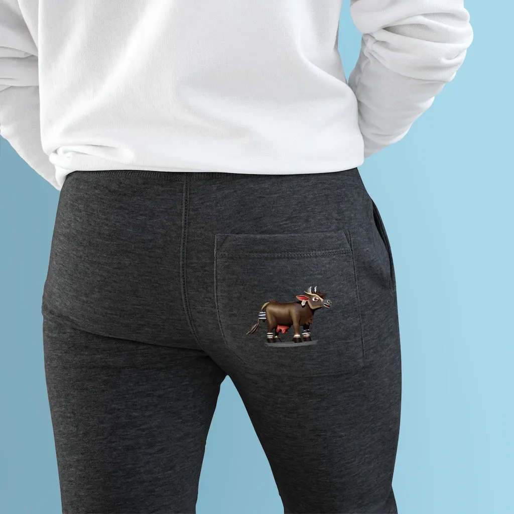 Dark Brown Cow Premium Fleece Joggers