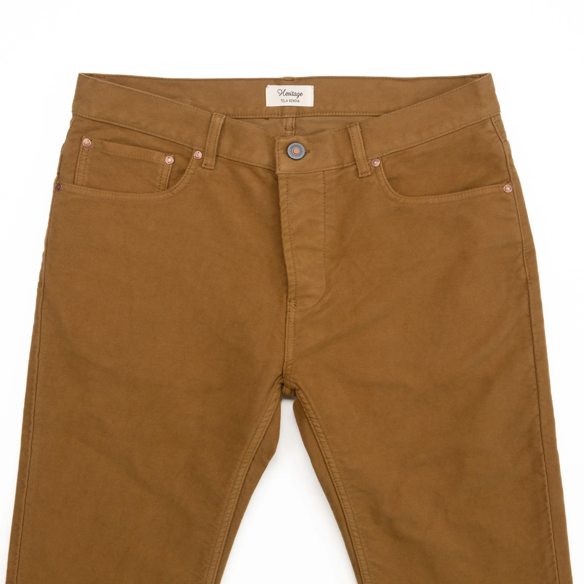 Davide Moleskin Chinos in Khaki