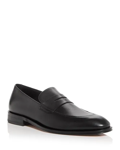 Derrek BOSS Men's Front Toe Penny Loafers Black