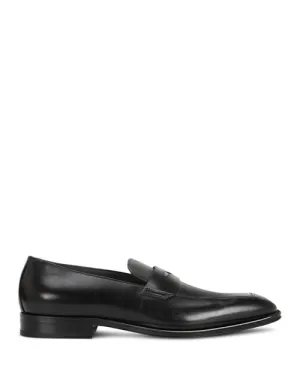 Derrek BOSS Men's Front Toe Penny Loafers Black