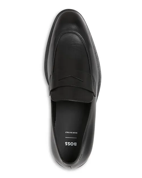 Derrek BOSS Men's Front Toe Penny Loafers Black