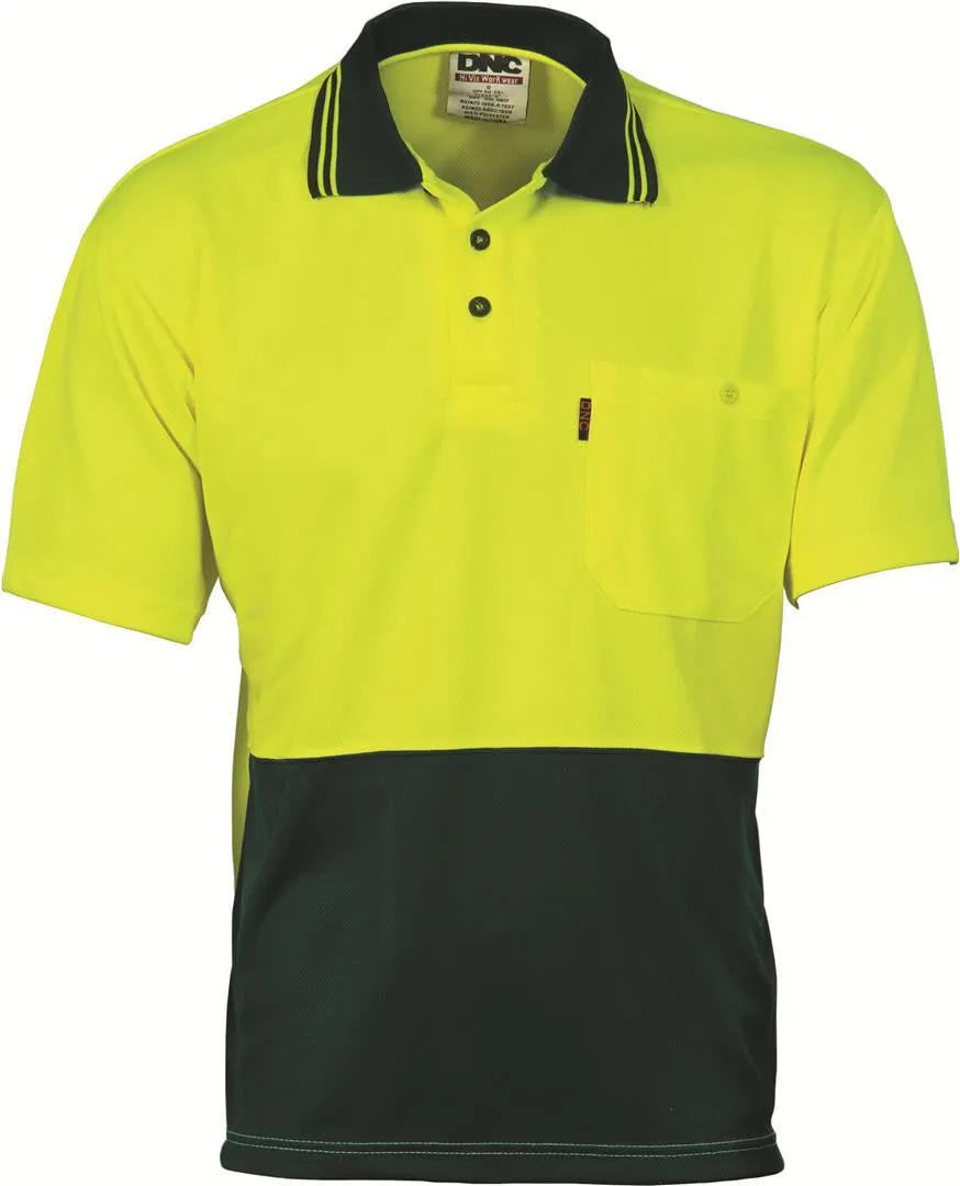 DNC Hi Vis Two Tone Cool Breathe Polo Shirt Short Sleeve (3811)