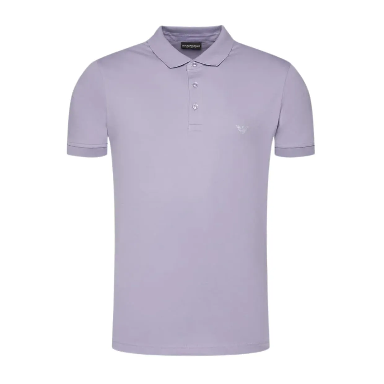 Emporio Armani Bodywear Embroidered Logo Purple Polo Shirts