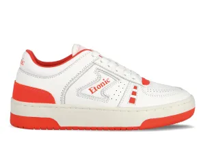 Etonic B509 sneakers in white leather with orange inserts and details