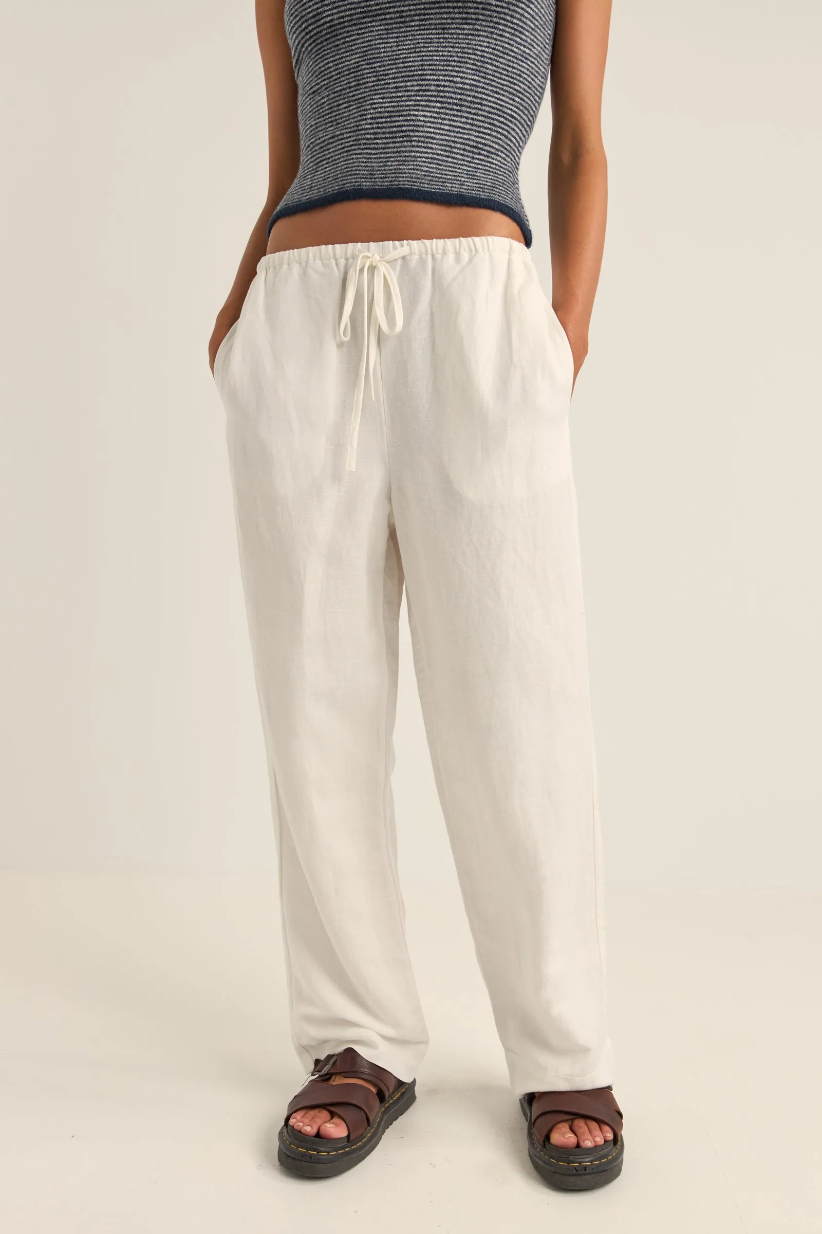 Frankie Elastic Pant White