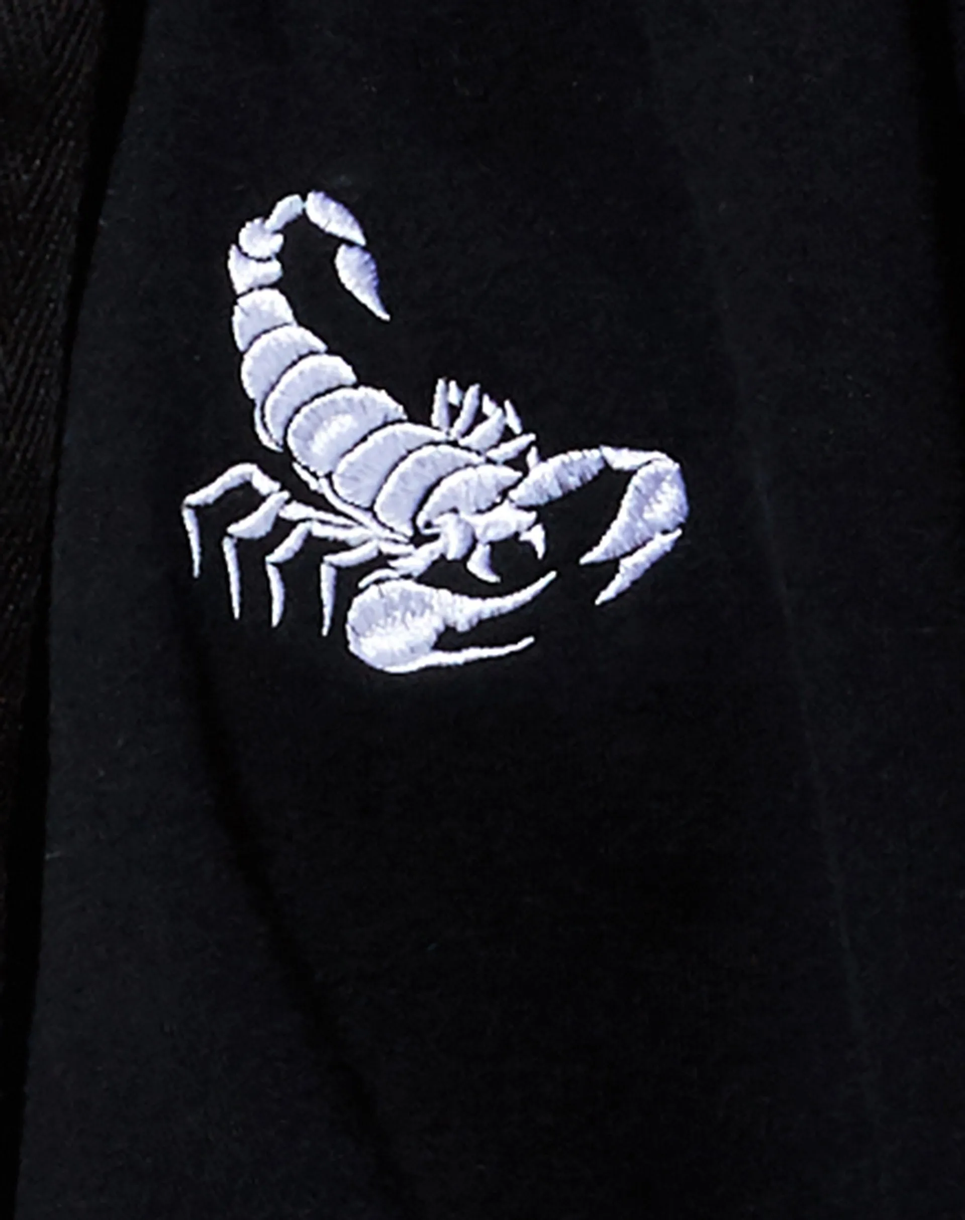 Hollack Hoodie in Black with White Scorpion Embro