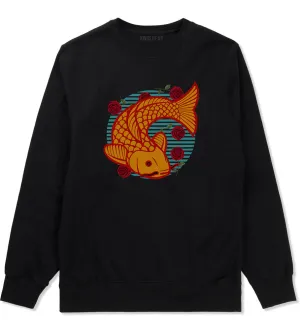 Japanese Koi Fish Print Mens Crewneck Sweatshirt