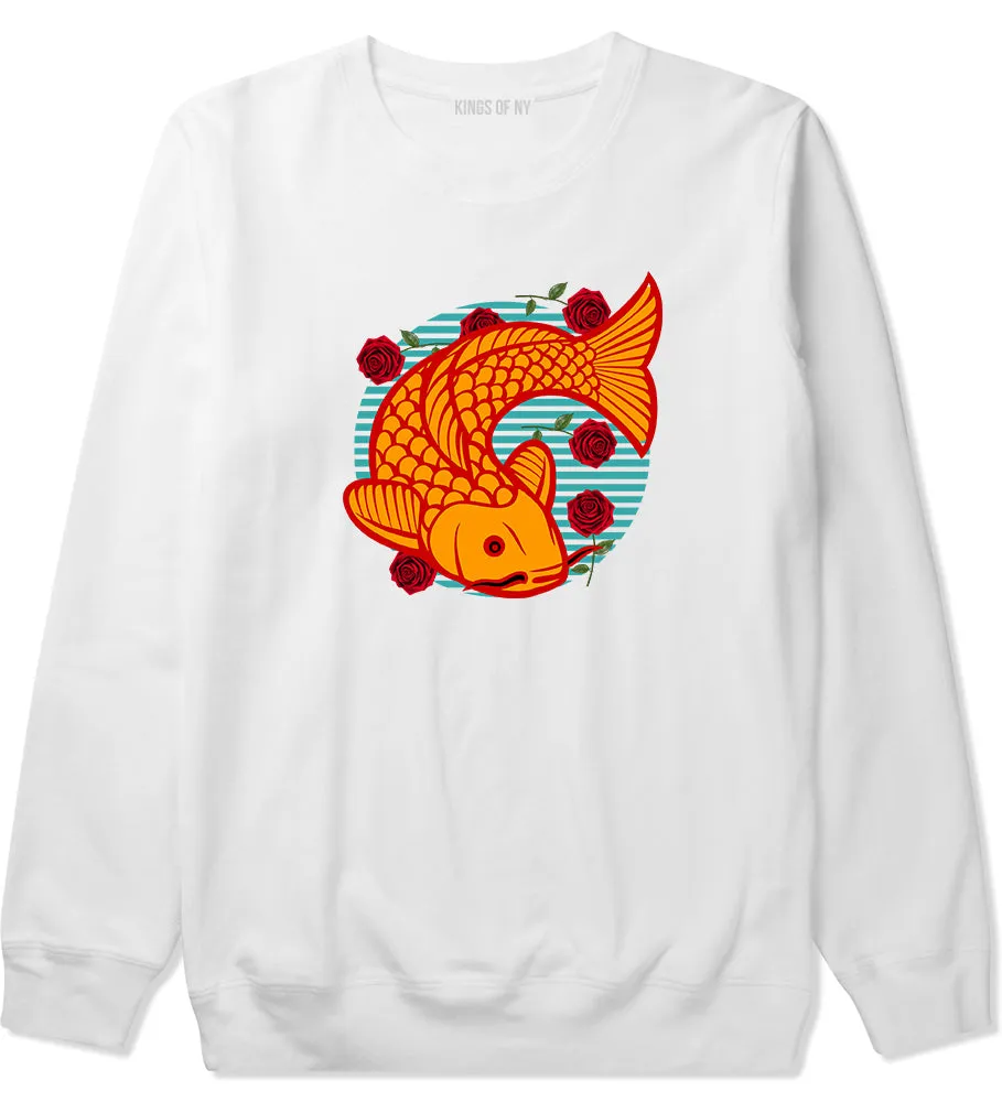 Japanese Koi Fish Print Mens Crewneck Sweatshirt