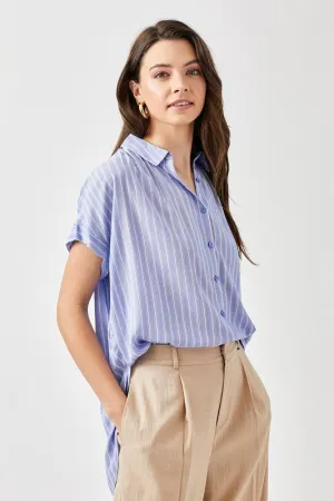 Kayla Striped Button Down Blouse