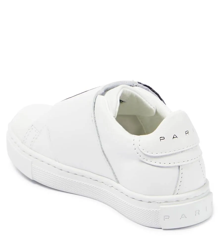 Kenzo embroidered leather sneakers, white