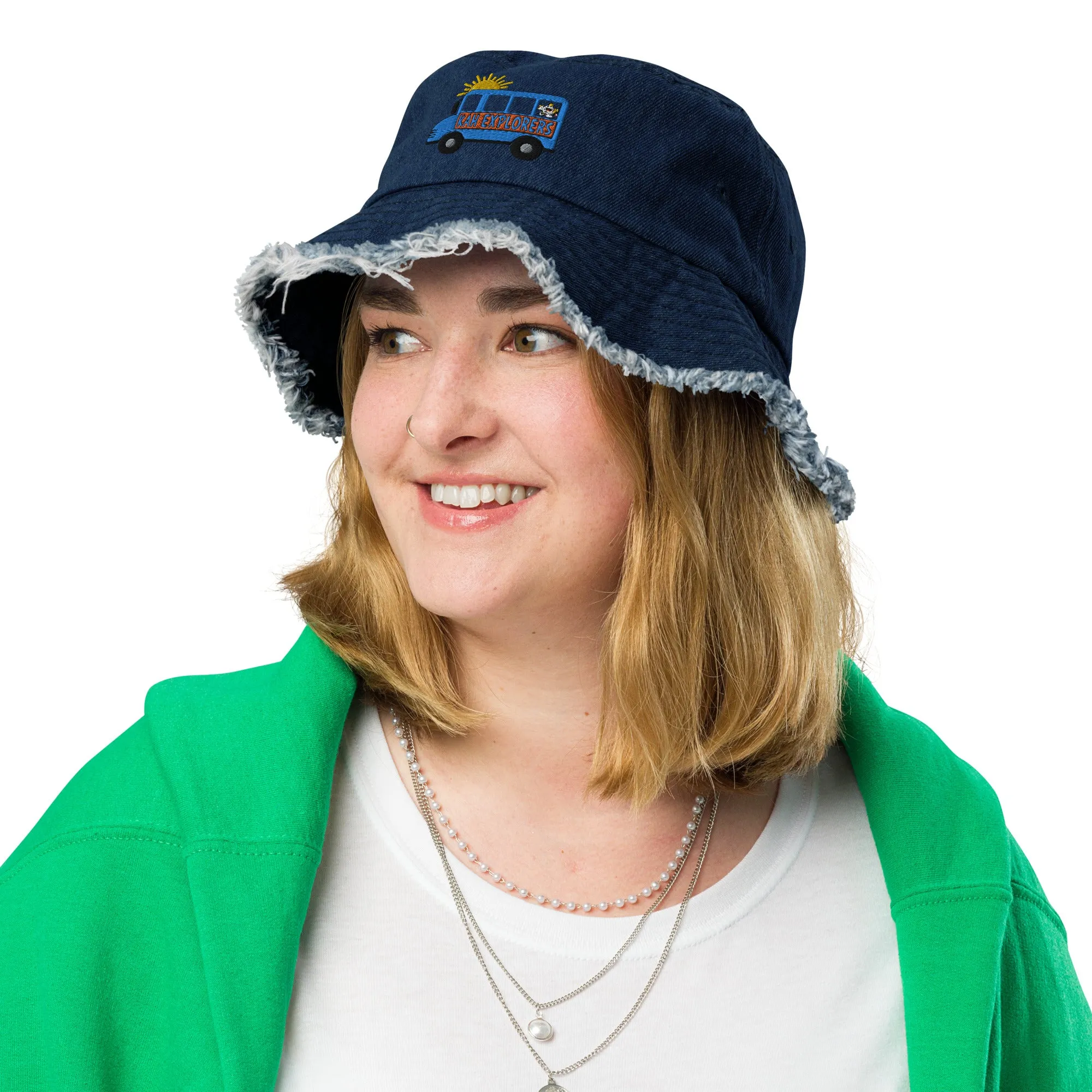 Kids After Hours Distressed Denim Bucket Hat