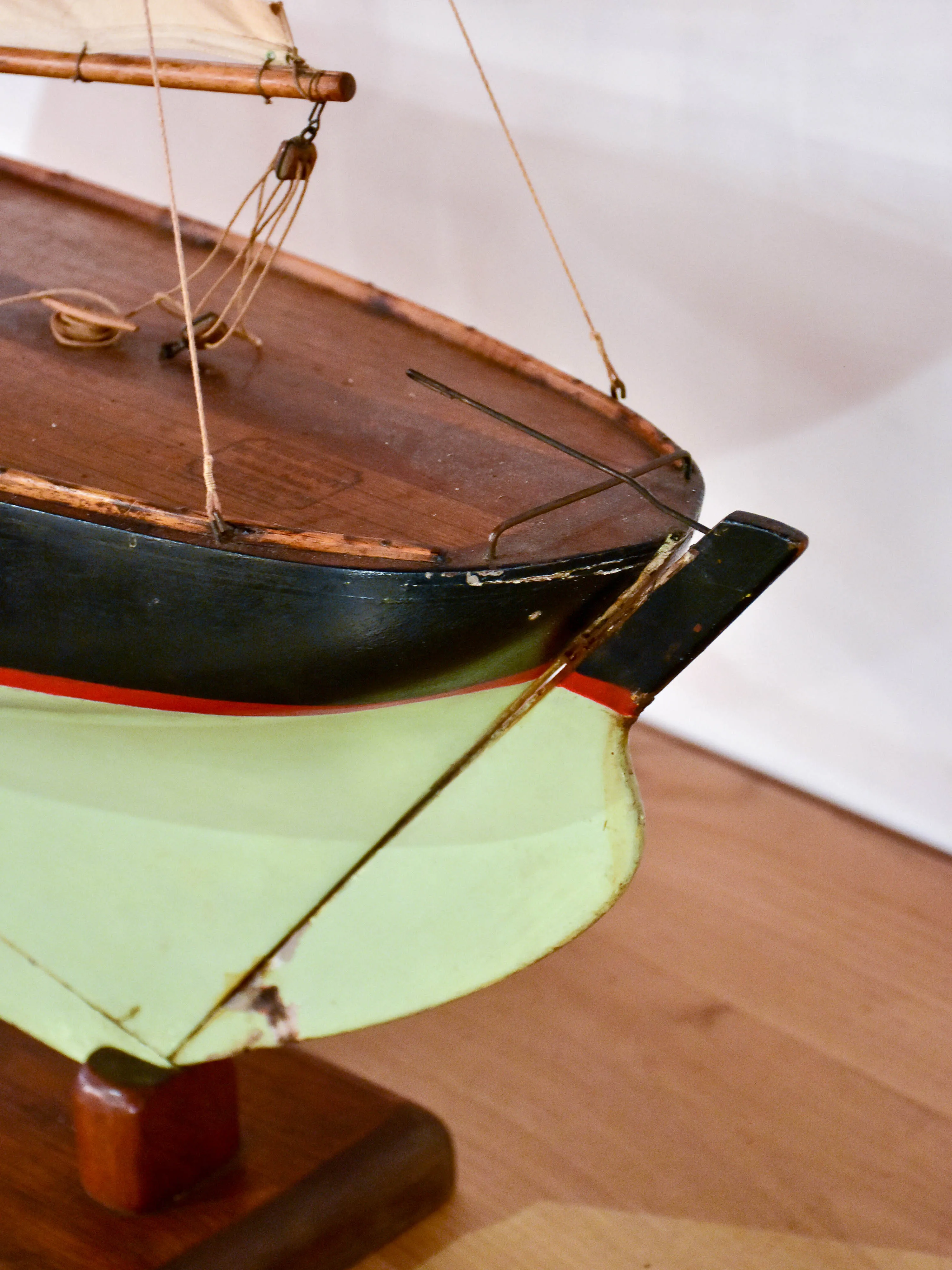 Late 18th century model boat - branded Quimper