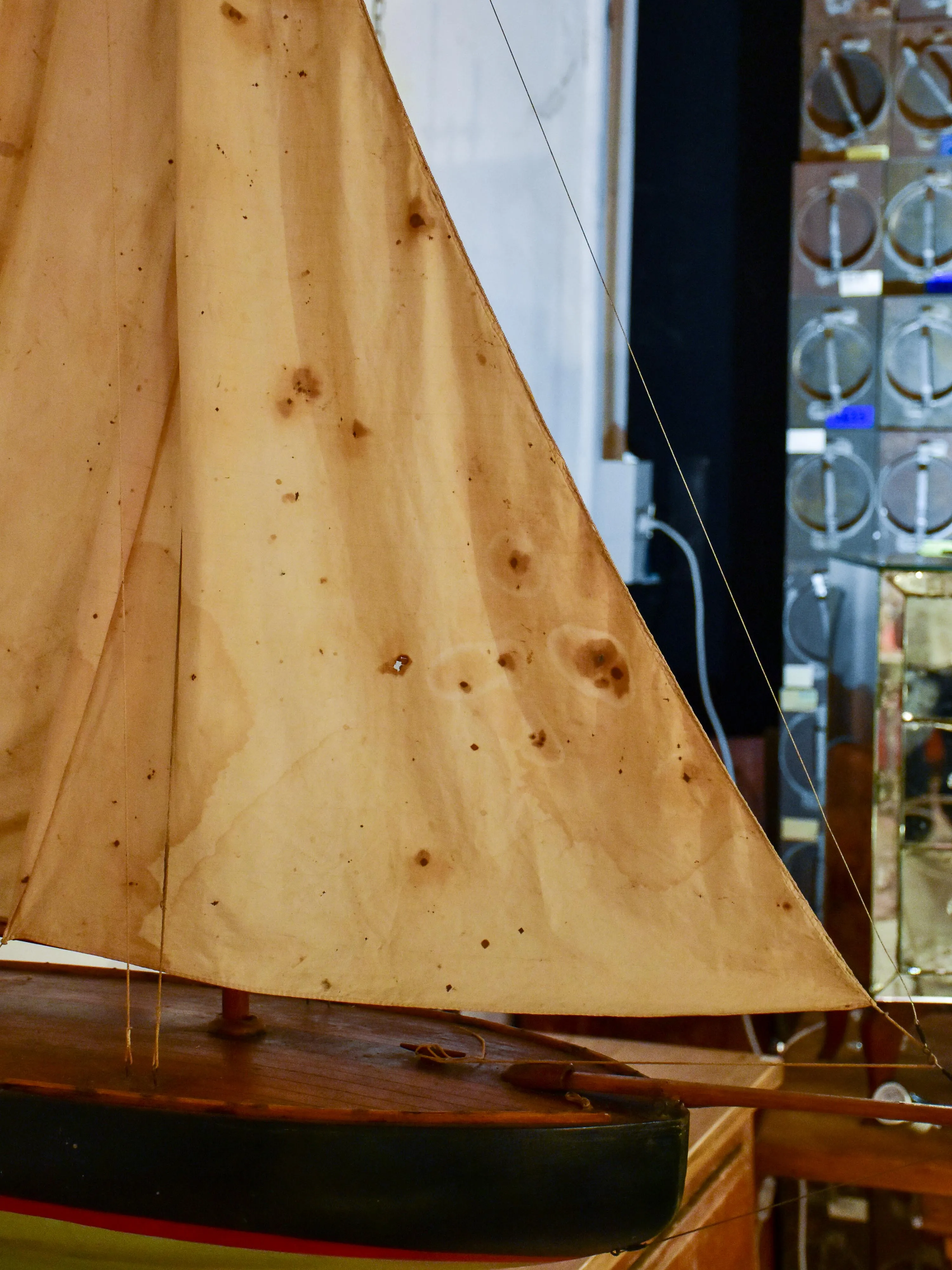 Late 18th century model boat - branded Quimper