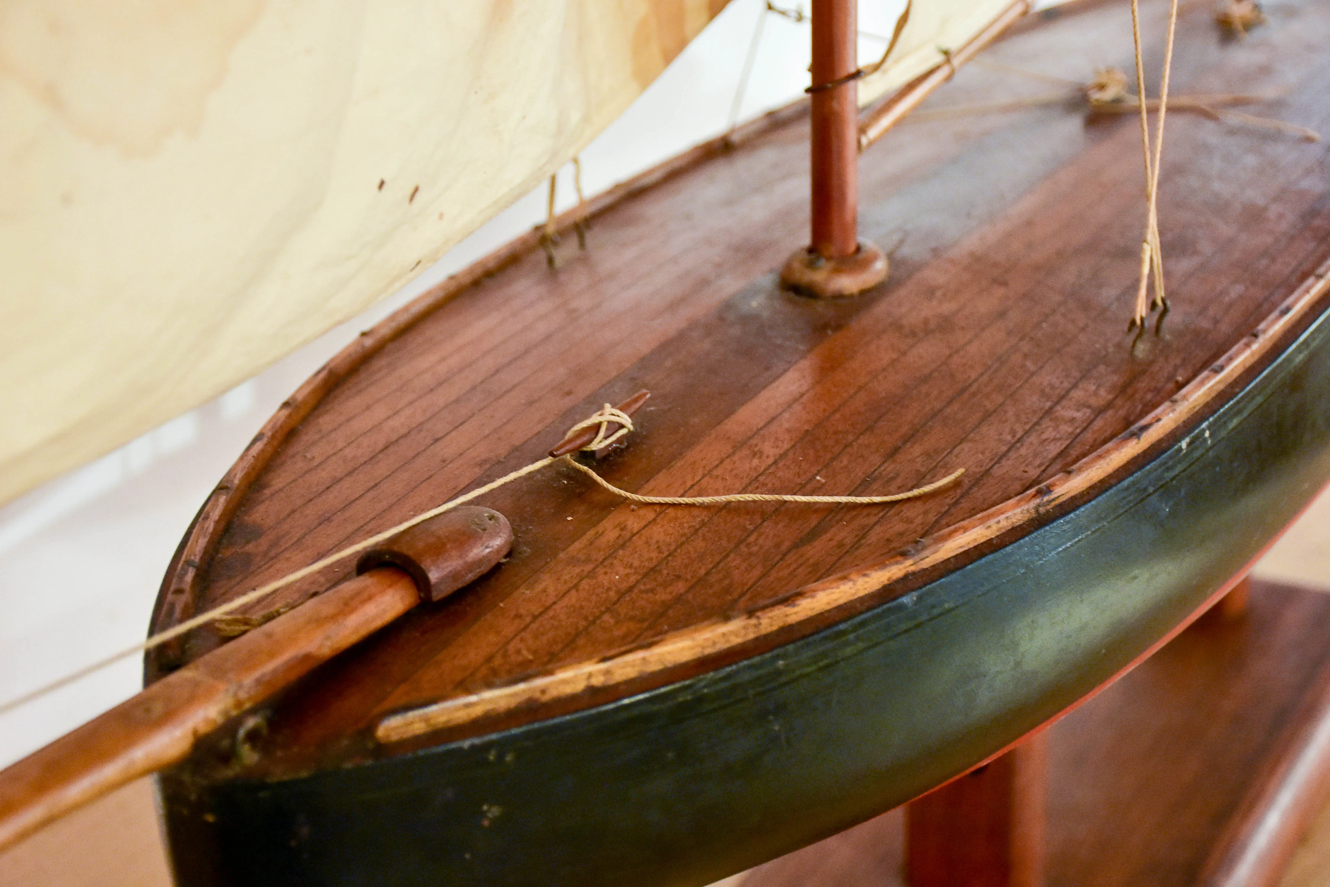 Late 18th century model boat - branded Quimper